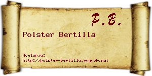 Polster Bertilla névjegykártya